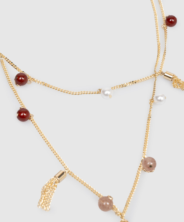 Twinset двошаровий ланцюжок з підвісками 261TO5020 зображення 3