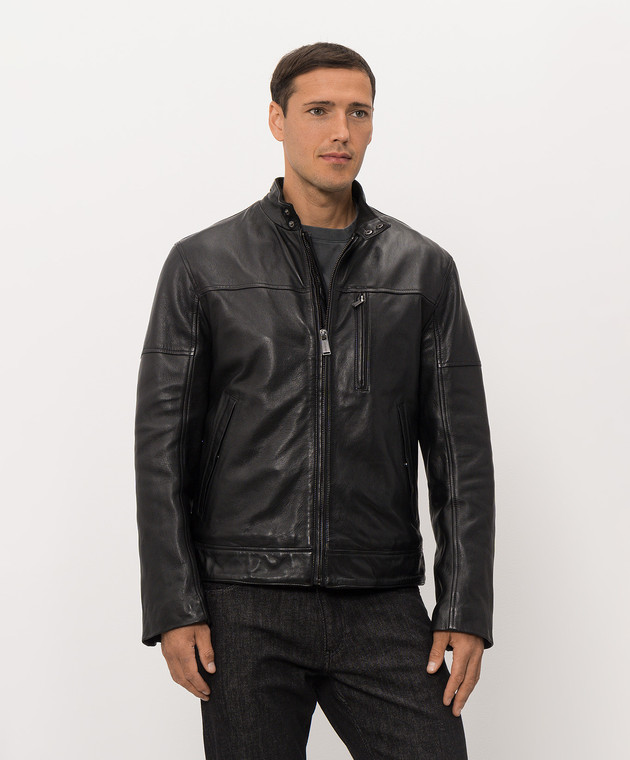 Trussardi Чорна шкіряна куртка R301M000054NML902L01 зображення 3