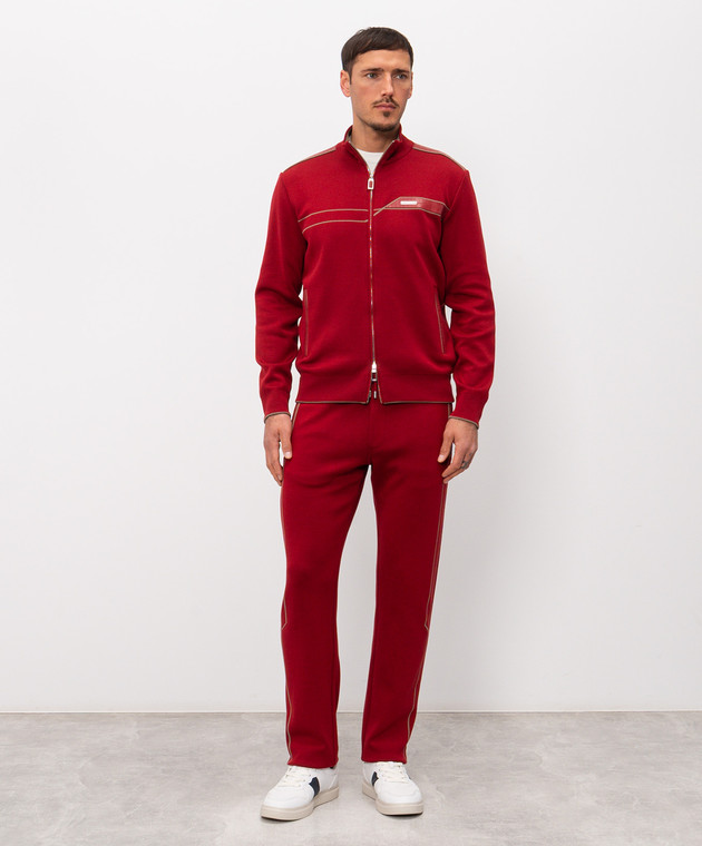 Stefano Ricci Червоний спортивний костюм з шовком та шкірою крокодила K616432B47F26103KT4D зображення 3