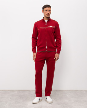 Stefano Ricci Червоний спортивний костюм з шовком та шкірою крокодила K616432B47F26103KT4D