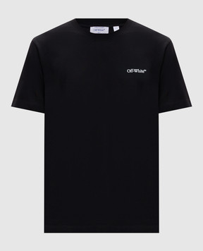 Off-White Чорна футболка з емблемою Metal Arrow 44MAA027S26J001