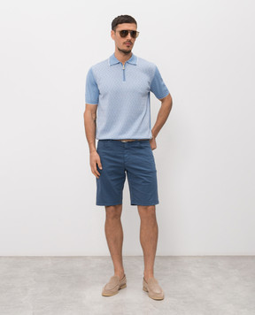 Stefano Ricci Шорти синього кольору з вишивкою монограми логотипа M8T6100080TFANT