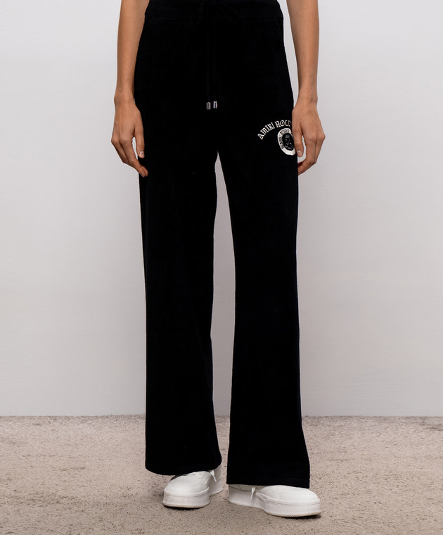 AMIRI Черные спортивные брюки с вышивкой логотипа AW426PA012 изображение 3