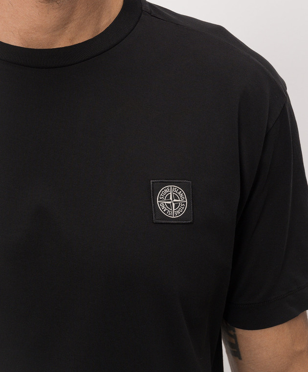 Stone Island Чорна футболка з нашивкою логотипа L2S152100027S0013 зображення 5
