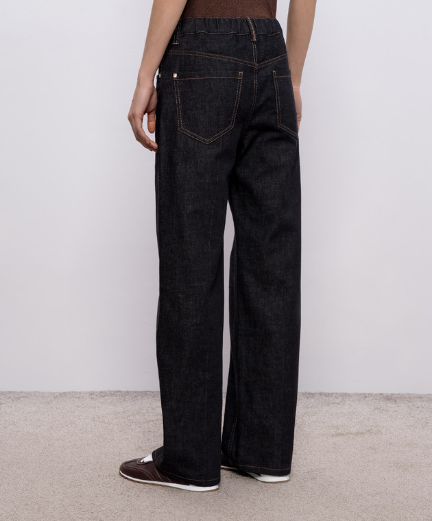 Brunello Cucinelli Темно-синие джинсы с цепочкой мониль MP134P4108 изображение 4