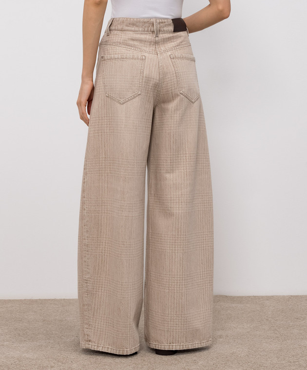 Brunello Cucinelli Бежевые джинсы в клетку MP95PP4059 изображение 4