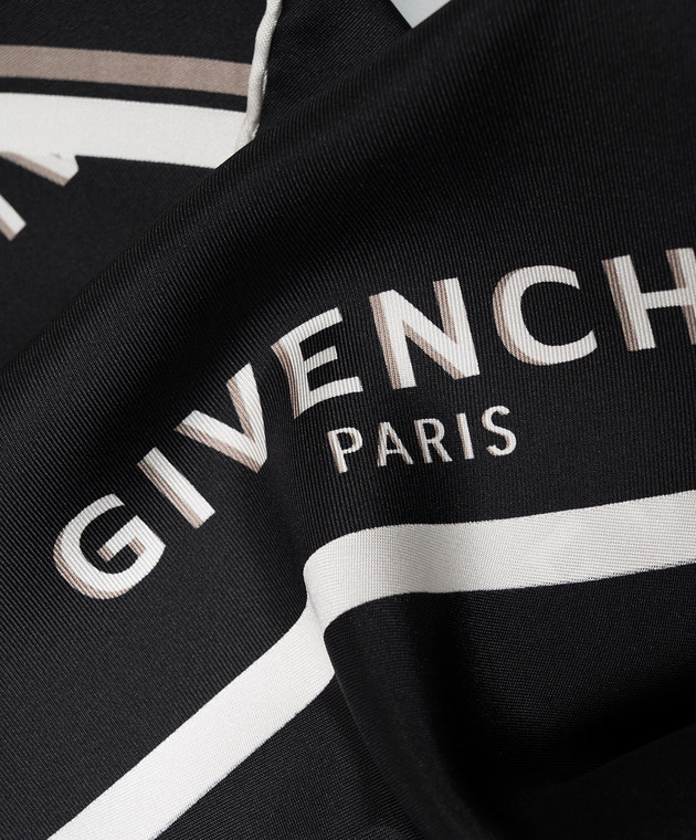 Givenchy Чорна хустка із шовку у візерунок логотипа 710011159003 зображення 3