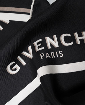 Givenchy Чорна хустка із шовку у візерунок логотипа 710011159003