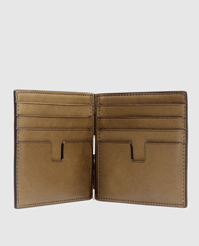 Tom Ford Коричневый картхолдер из нубука с логотипом Y0231LCL504S