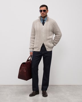 Brunello Cucinelli Бежева пухова куртка з кашеміру MA2301206