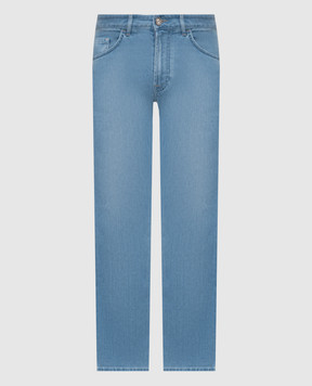 Stefano Ricci Голубые джинсы с вышивкой эмблемы MST61B3090T0214