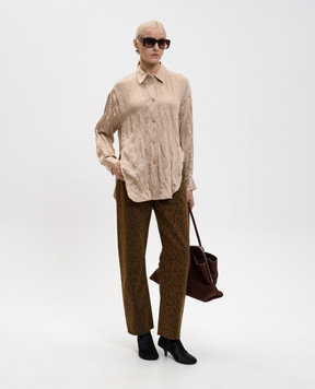 Khaite Бежева сорочка Goya з ефектом жатки 2430466