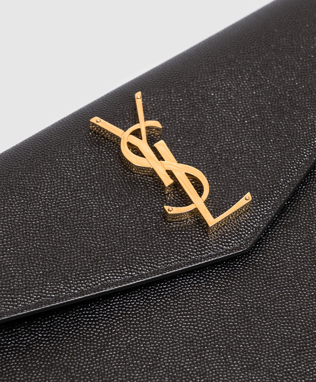 Saint Laurent Черный кожаный клатч UPTOWN 5657391GF0J изображение 4