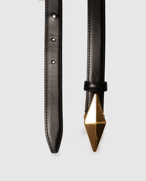 Jimmy Choo Чорний шкіряний ремінь Diamond DIAMONDCLASPBELTTBN