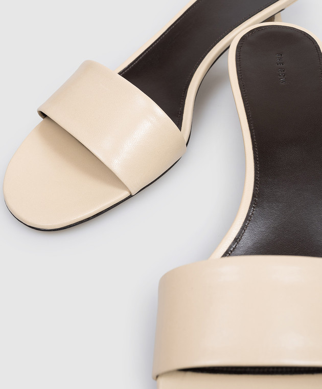 The Row Бежеві шкіряні мюлі F1825SL1 зображення 5