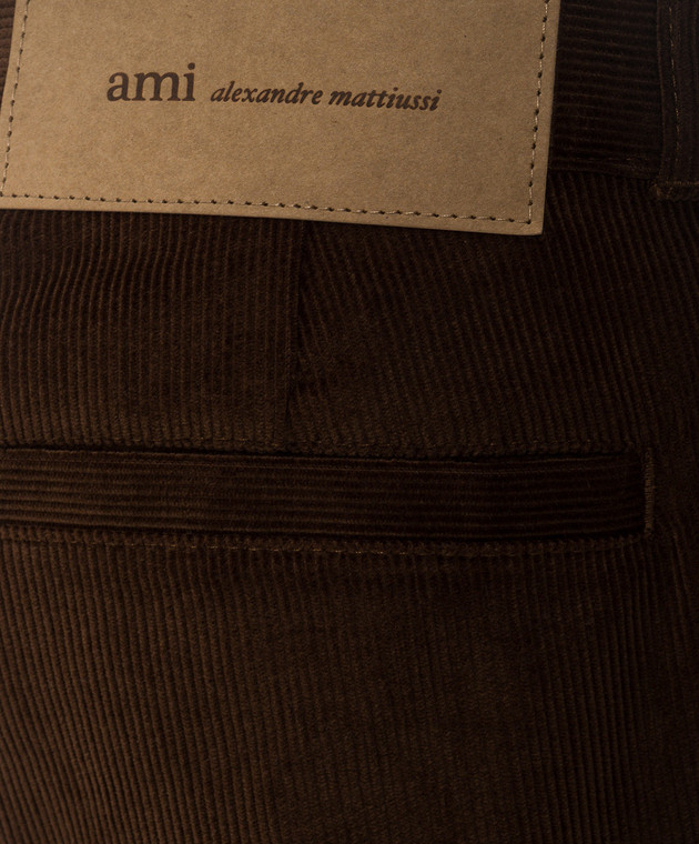 Ami Paris Коричневые вельветовые брюки HTR925CO0089 изображение 5
