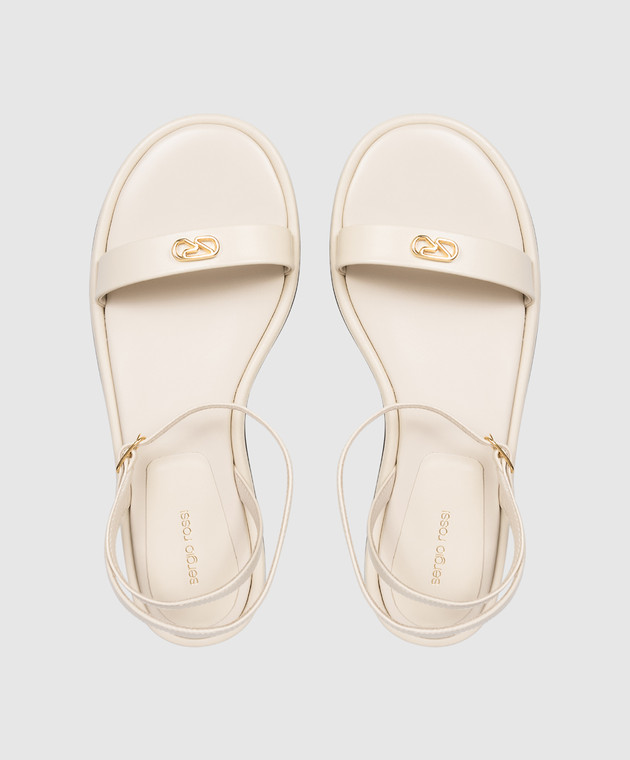 Sergio Rossi Бежеві шкіряні сандалі Surge B14320MMVN13 зображення 4