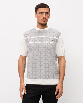 Stefano Ricci Футболка с шелком с эмблемой в виде головы орла K616462G40F26224