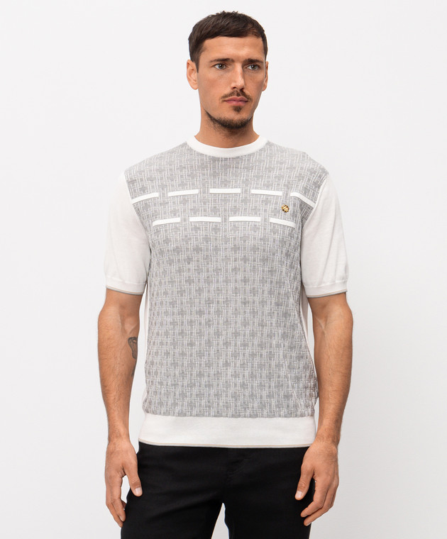 Stefano Ricci Футболка з шовком з емблемою у вигляді голови орла K616462G40F26224 зображення 3