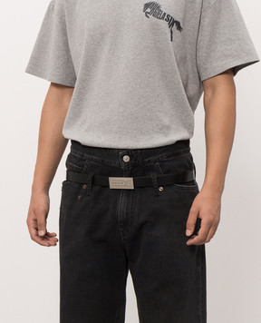 Maison Margiela MM6 Чорний шкіряний ремінь SA6TP0010P9198