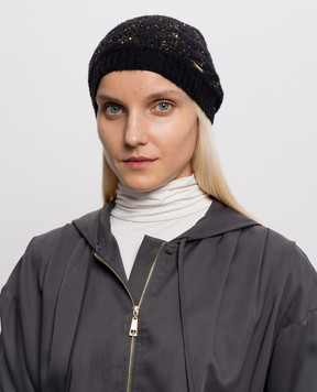 Twinset Чорна шапка з вовною альпаки 262TA4581