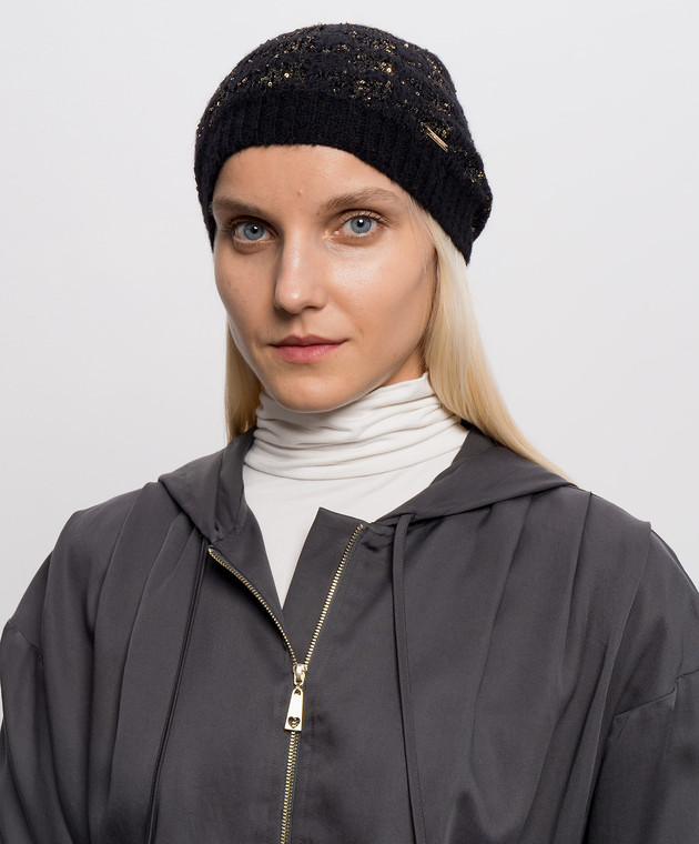 Twinset Чорна шапка з вовною альпаки 262TA4581 зображення 2