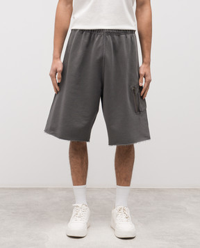 Maison Margiela MM6 Серые шорты с нашивкой эмблемы SH0MU0026M25024