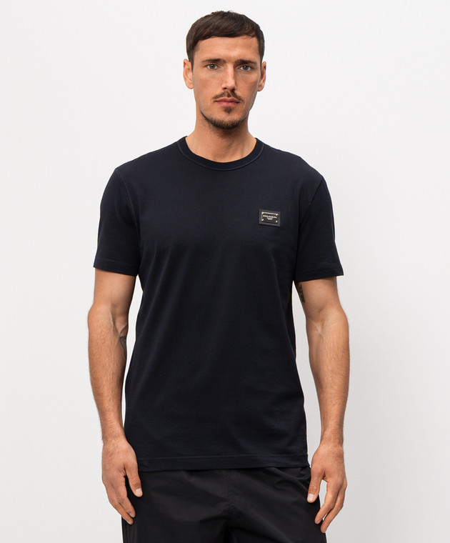 Dolce&Gabbana Синя футболка з патчем логотипа G8PT1TG7P1B зображення 2