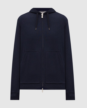 Brunello Cucinelli Синяя спортивная куртка с капюшоном MM8319069G