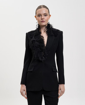 The Attico Чорний жакет з вовни з пір'ям страуса 260WCG00091WWW065FS