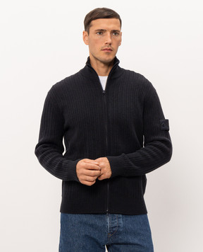 Stone Island Синий кардиган из шерсти и кашемира L2S155100054S00FL