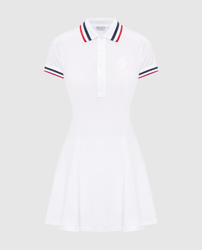 Brunello Cucinelli Біла сукня-поло з нашивкою емблеми ML944A5469