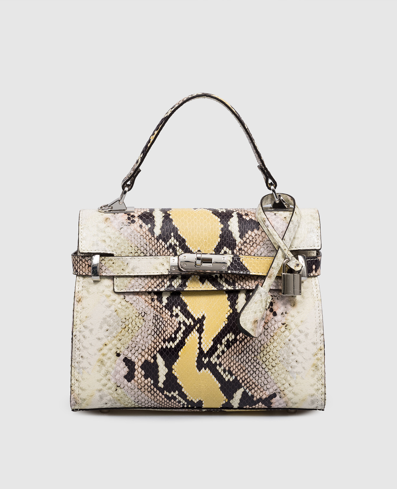 Кожаная сумка-сетчел с тиснением под кожу рептилии