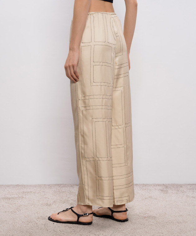 Toteme Бежевые брюки из шелка 213255707 изображение 4