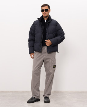Stone Island Синій пуховик з патчем логотипа L2S154100109S0A23