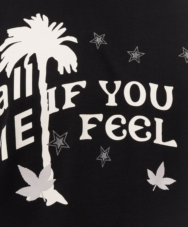 Palm Angels Чорна футболка Feel High PAMAA005JR001 зображення 5