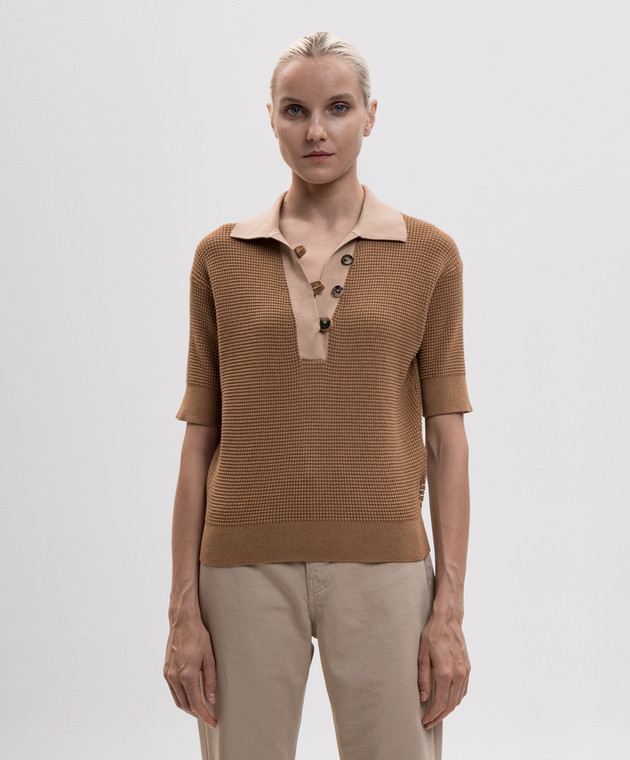 JW Anderson Коричневое поло KW1569YN0535 изображение 3
