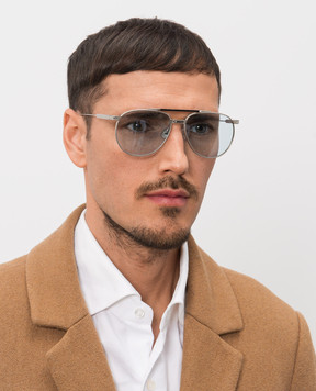 Brunello Cucinelli Серые очки Intarsia Rays с фотохромными линзами MOCPATTS12