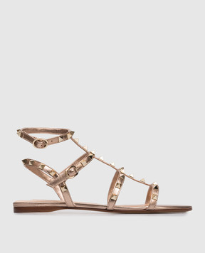 Valentino Рожеві шкіряні сандалі Rockstud 8W2S0A05QKH