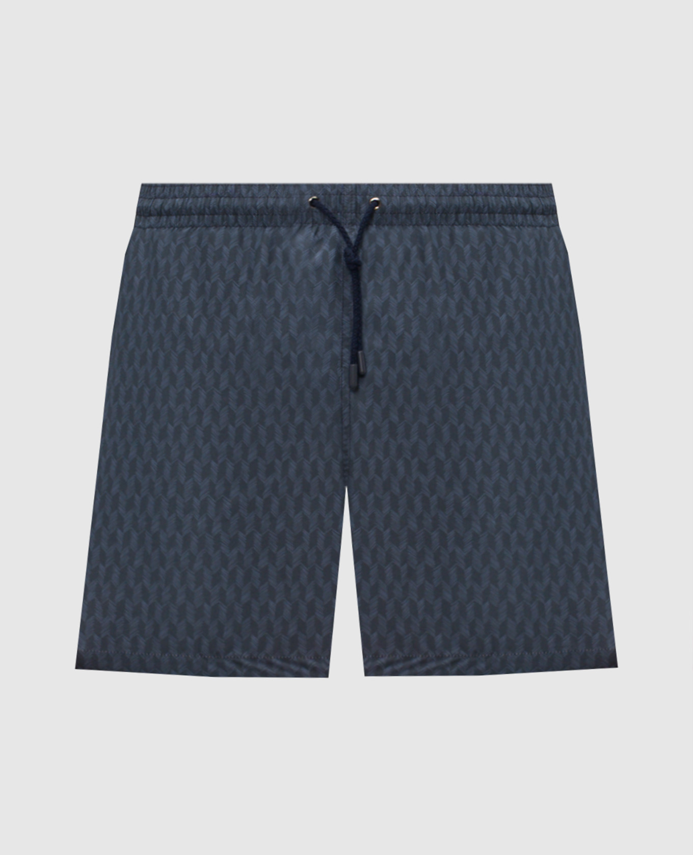 Синие шорты для плавания в брендовый принт