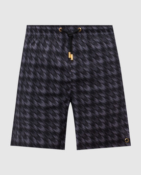 Stefano Ricci Серые шорты для плавания в принт M6B6200070B65403