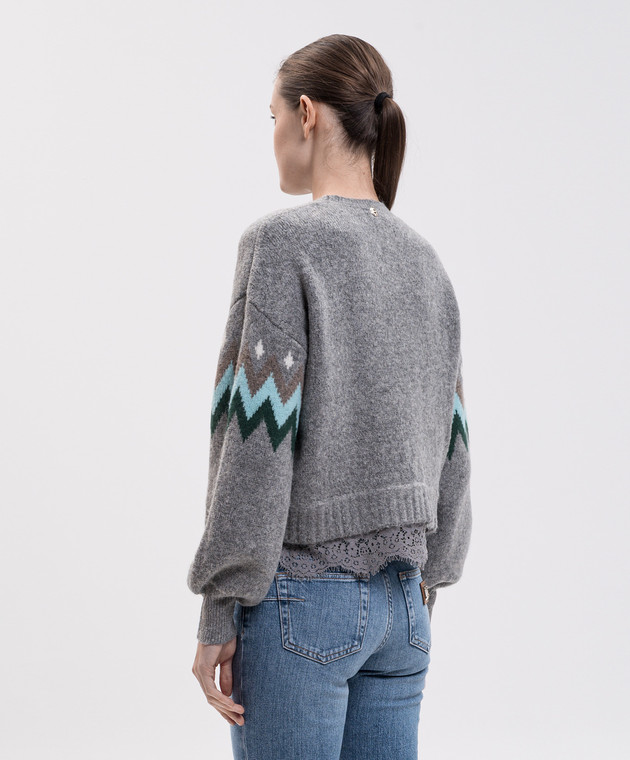 Twinset Серый свитер с узором 262AT3034 изображение 4