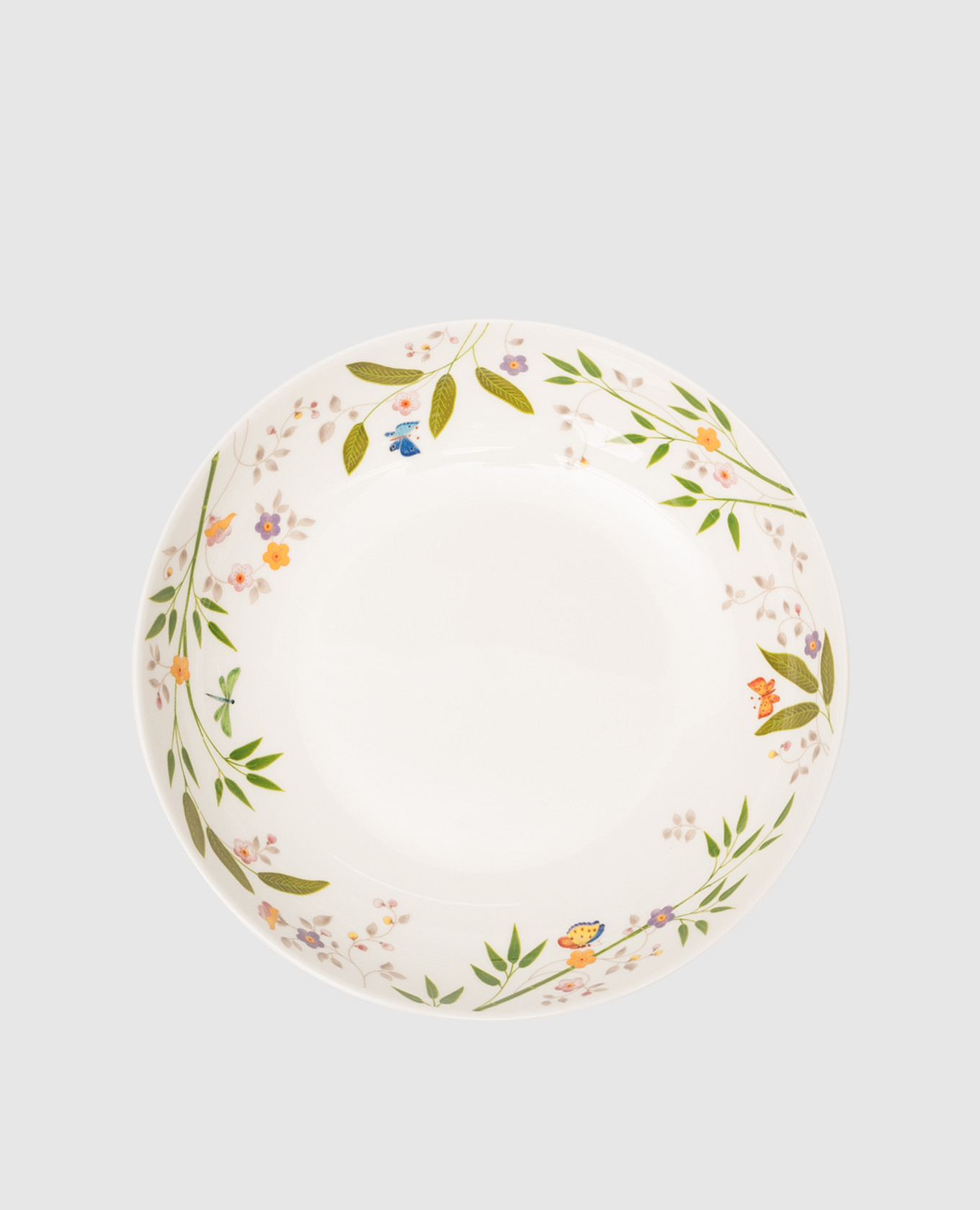 Белая фарфоровая тарелка для супа Incanto di Primavera