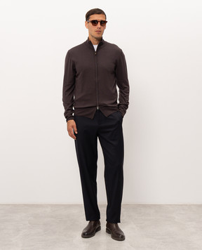 Canali Коричневый кардиган из шерсти MK01149C0022