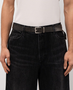 Juun.j Чорний шкіряний ремінь з ефектом потертості JC618ZP065