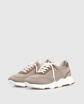 Peserico Коричневые кроссовки с люрексом A39726C0CC773