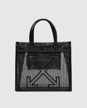 Off-White Чорна сумка-тоут Market з вишивкою емблеми Arrow OWNA23GS26FAB001