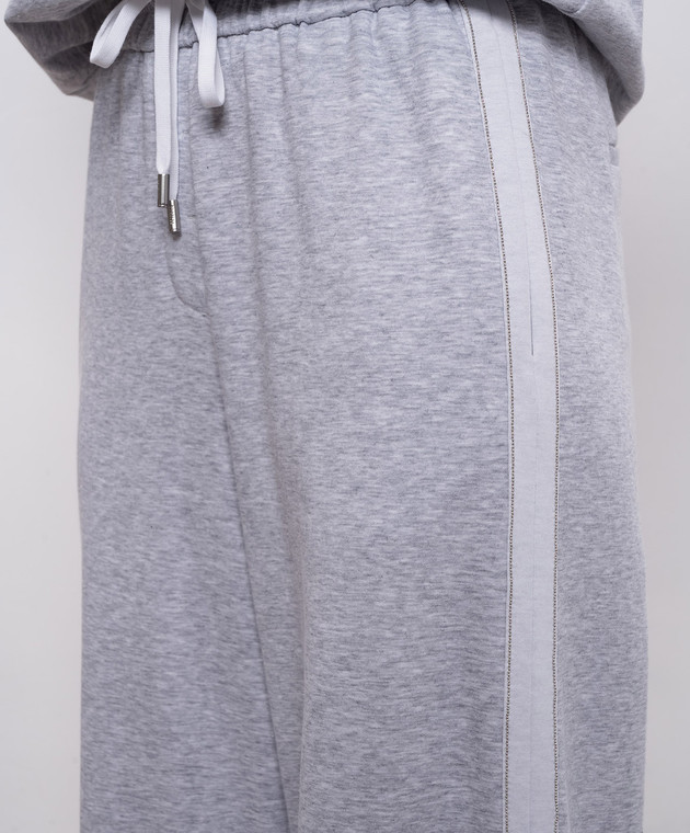 Peserico Сірі меланжеві спортивні штани з лампасами P04241J005667 зображення 5