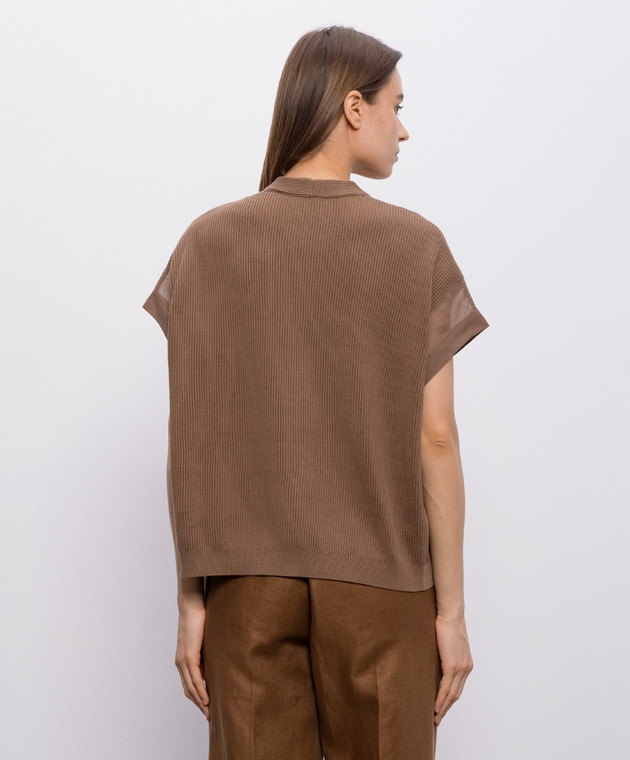Brunello Cucinelli Коричневий жилет M19259506 зображення 4