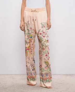 Etro Розовые брюки в цветочный принт WREA007299SPSI6